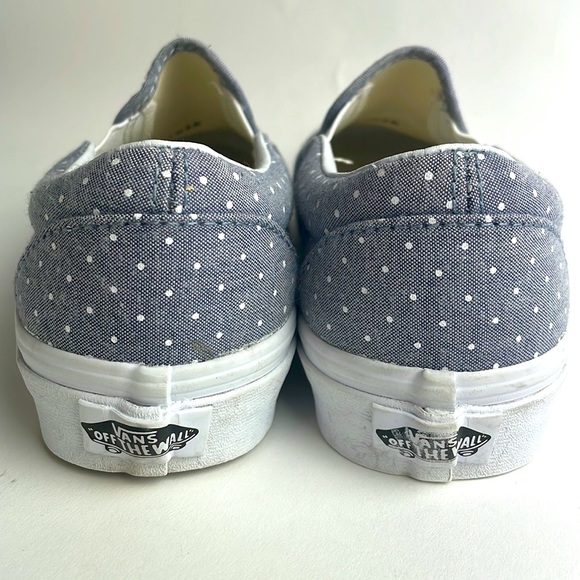 VANS•CLASSIC SLIP ON•GRAY•WHITE POLKA DOT•WOMENS 5 - Picture 4 of 5